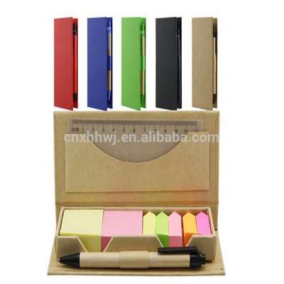 eco friendly Wholesale kraft paper sticky notes box with paper pen