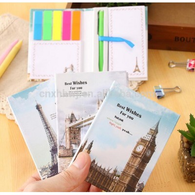 China manufacturer assorted sticky note pad , combination memo pad with pen